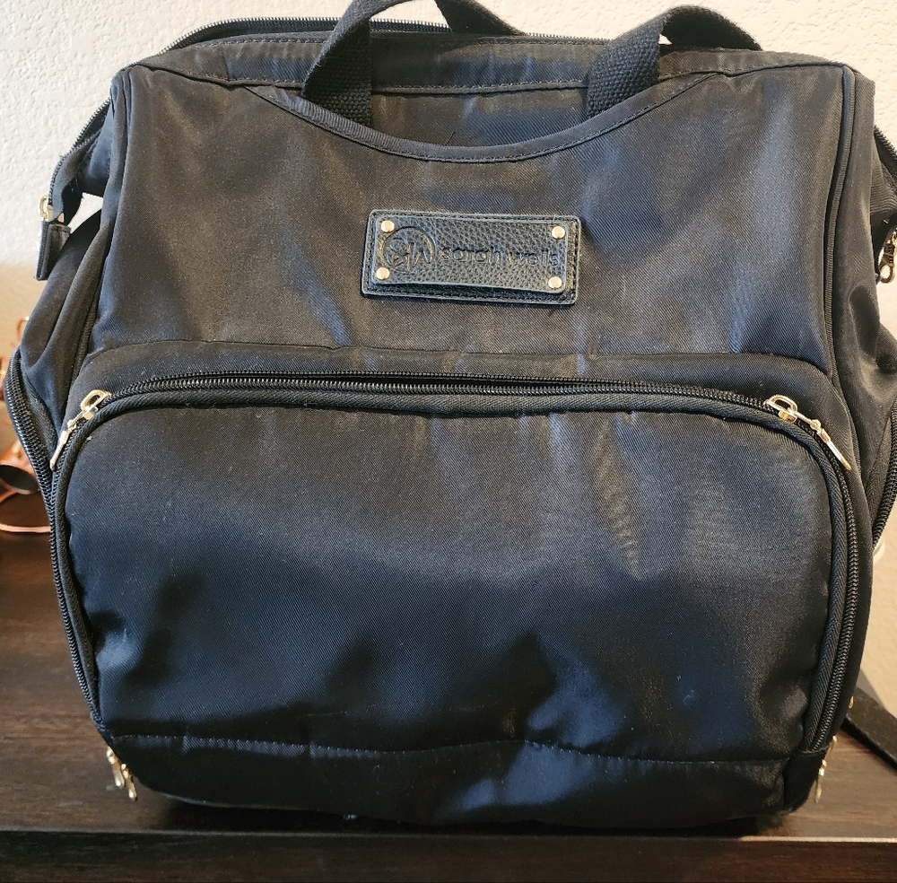 Sarah Wells Norah Large Breast Pump Backpack Tote Black With Laptop Compartment